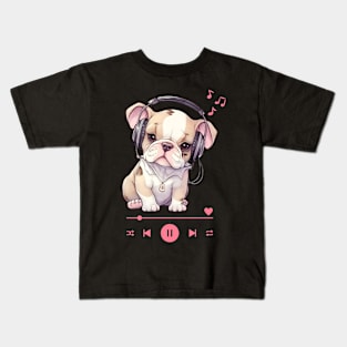 Bulldog likes Music Kids T-Shirt